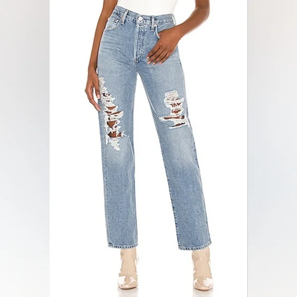 COH Citizens Of Humanity Emery Long Mid Rise Relaxed Straight Jeans Size 23 - Picture 2 of 16